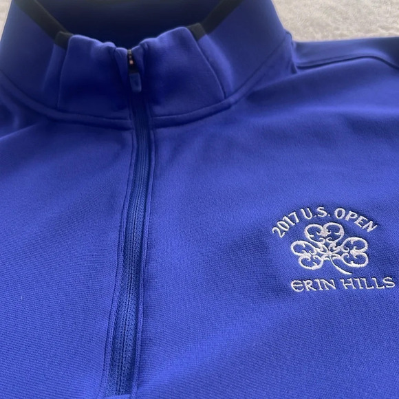 NIKE Golf ERIN HILLS GC 2017 US Open Blue 1/4 Zip NIKE Golf Sweatshirt Sz XL - Picture 5 of 15